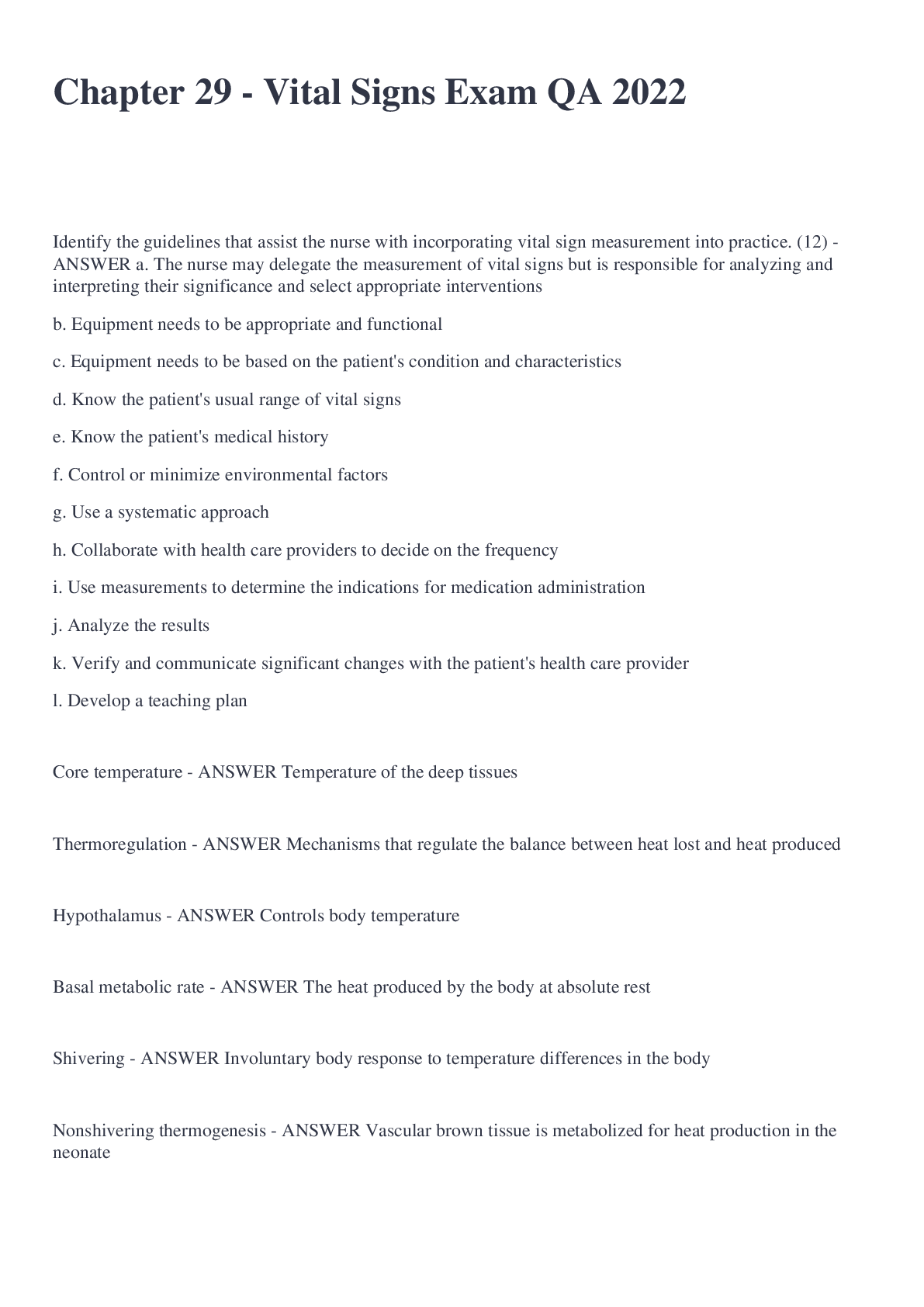 Preview image of Chapter 29 - Vital Signs Exam QA 2022 document
